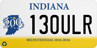 IN license plate 130ULR