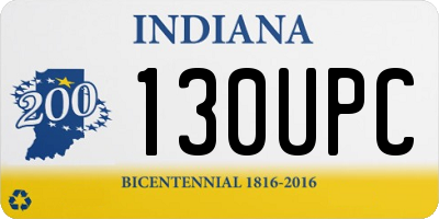 IN license plate 130UPC
