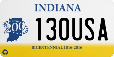 IN license plate 130USA