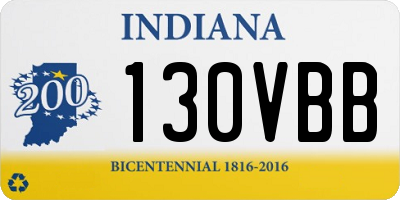 IN license plate 130VBB