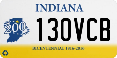 IN license plate 130VCB