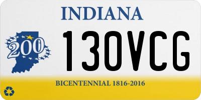 IN license plate 130VCG