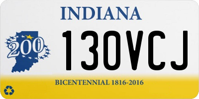 IN license plate 130VCJ