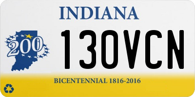 IN license plate 130VCN