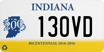 IN license plate 130VD