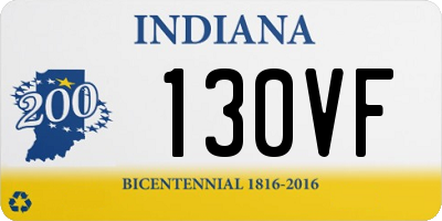IN license plate 130VF