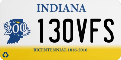 IN license plate 130VFS