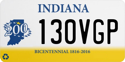 IN license plate 130VGP