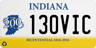 IN license plate 130VIC