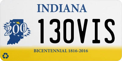IN license plate 130VIS
