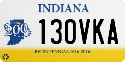 IN license plate 130VKA