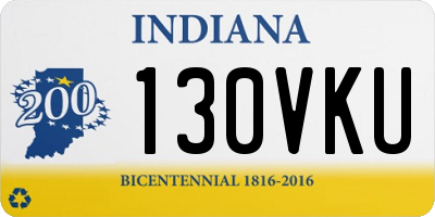 IN license plate 130VKU
