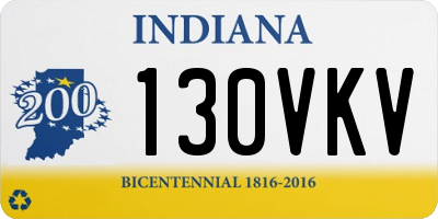 IN license plate 130VKV