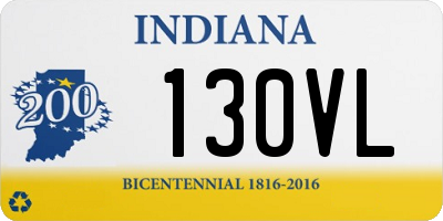 IN license plate 130VL