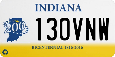 IN license plate 130VNW