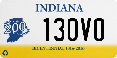 IN license plate 130VO