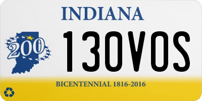 IN license plate 130VOS