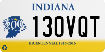 IN license plate 130VQT