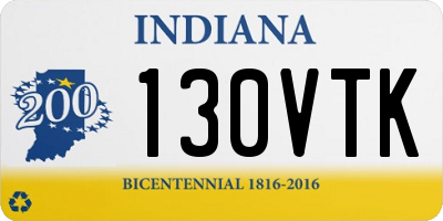 IN license plate 130VTK
