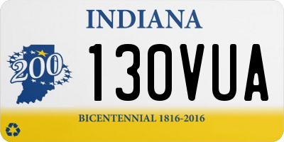 IN license plate 130VUA
