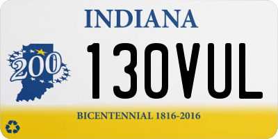 IN license plate 130VUL
