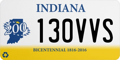 IN license plate 130VVS