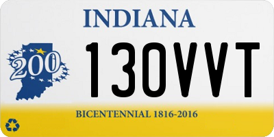 IN license plate 130VVT