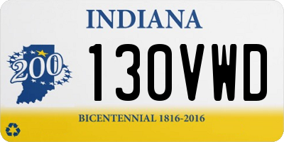 IN license plate 130VWD