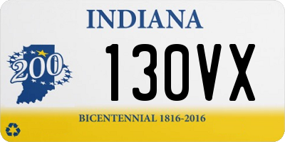 IN license plate 130VX