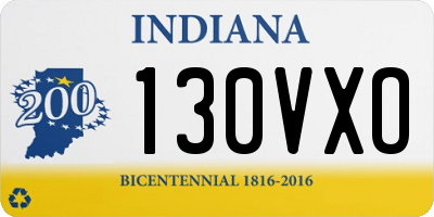 IN license plate 130VXO