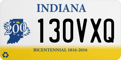 IN license plate 130VXQ