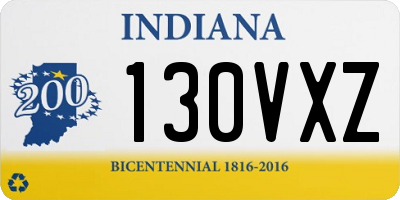 IN license plate 130VXZ