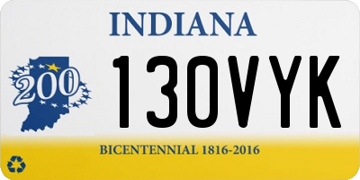 IN license plate 130VYK