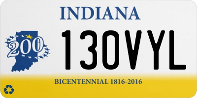 IN license plate 130VYL
