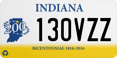IN license plate 130VZZ