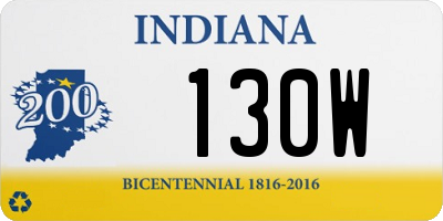 IN license plate 130W