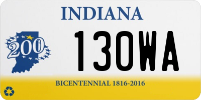 IN license plate 130WA