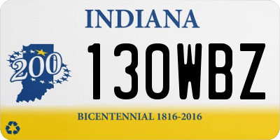 IN license plate 130WBZ