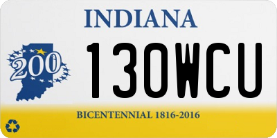 IN license plate 130WCU