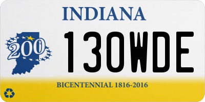 IN license plate 130WDE