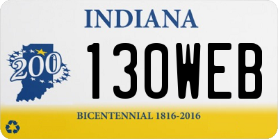 IN license plate 130WEB