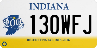 IN license plate 130WFJ