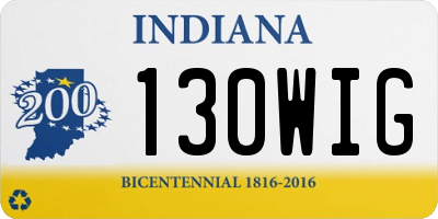 IN license plate 130WIG