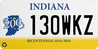 IN license plate 130WKZ