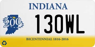 IN license plate 130WL