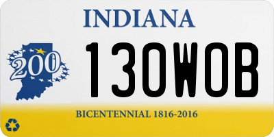 IN license plate 130WOB