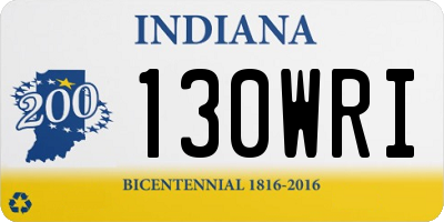 IN license plate 130WRI