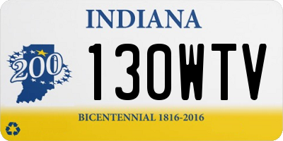 IN license plate 130WTV