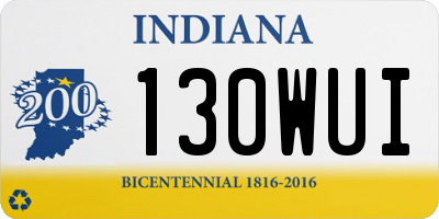 IN license plate 130WUI