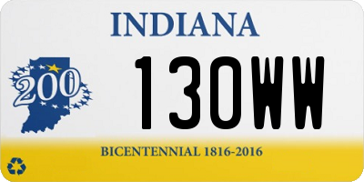 IN license plate 130WW